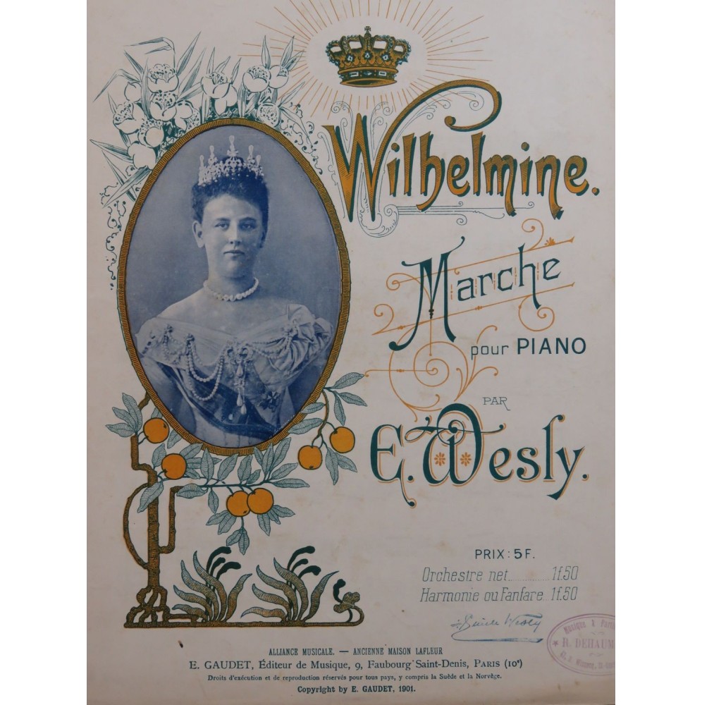 WESLY Émile Wilhelmine Piano 1901