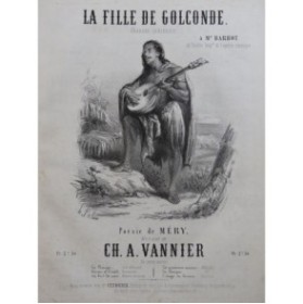 VANNIER Ch. A. La Fille de Golconde Chant Piano ca1850