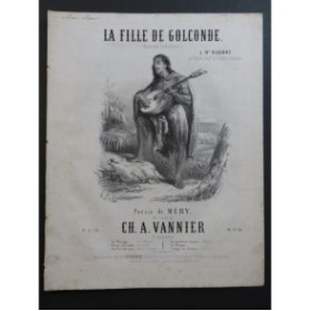 VANNIER Ch. A. La Fille de Golconde Chant Piano ca1850