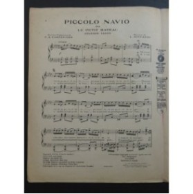 RICCARDI L. Piccolo Navio Tango Chant Piano 1924