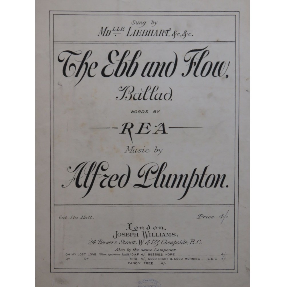 PLUMPTON Alfred The Ebb and Flow Chant Piano