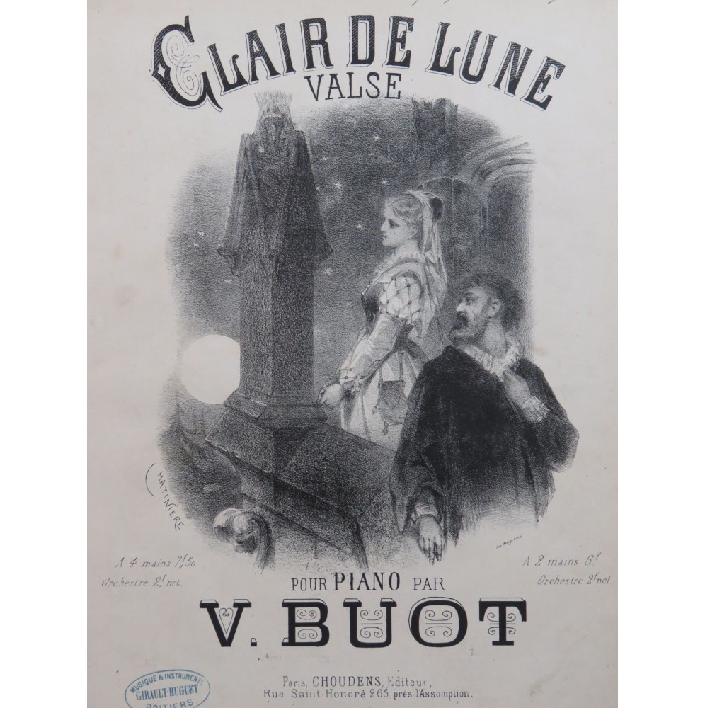 BUOT Victor Clair de Lune Valse Piano 1872