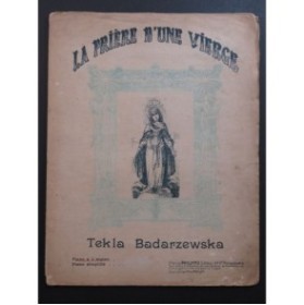 BADARZEWSKA Tékla La Prière d'une Vierge Piano 1914