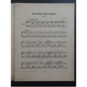 LOTH Eugène Souvenir des Vosges Dédicace Piano XIXe