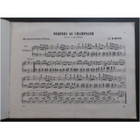 MARX Henri Ondines au Champagne Lecocq Quadrille Piano ca1850