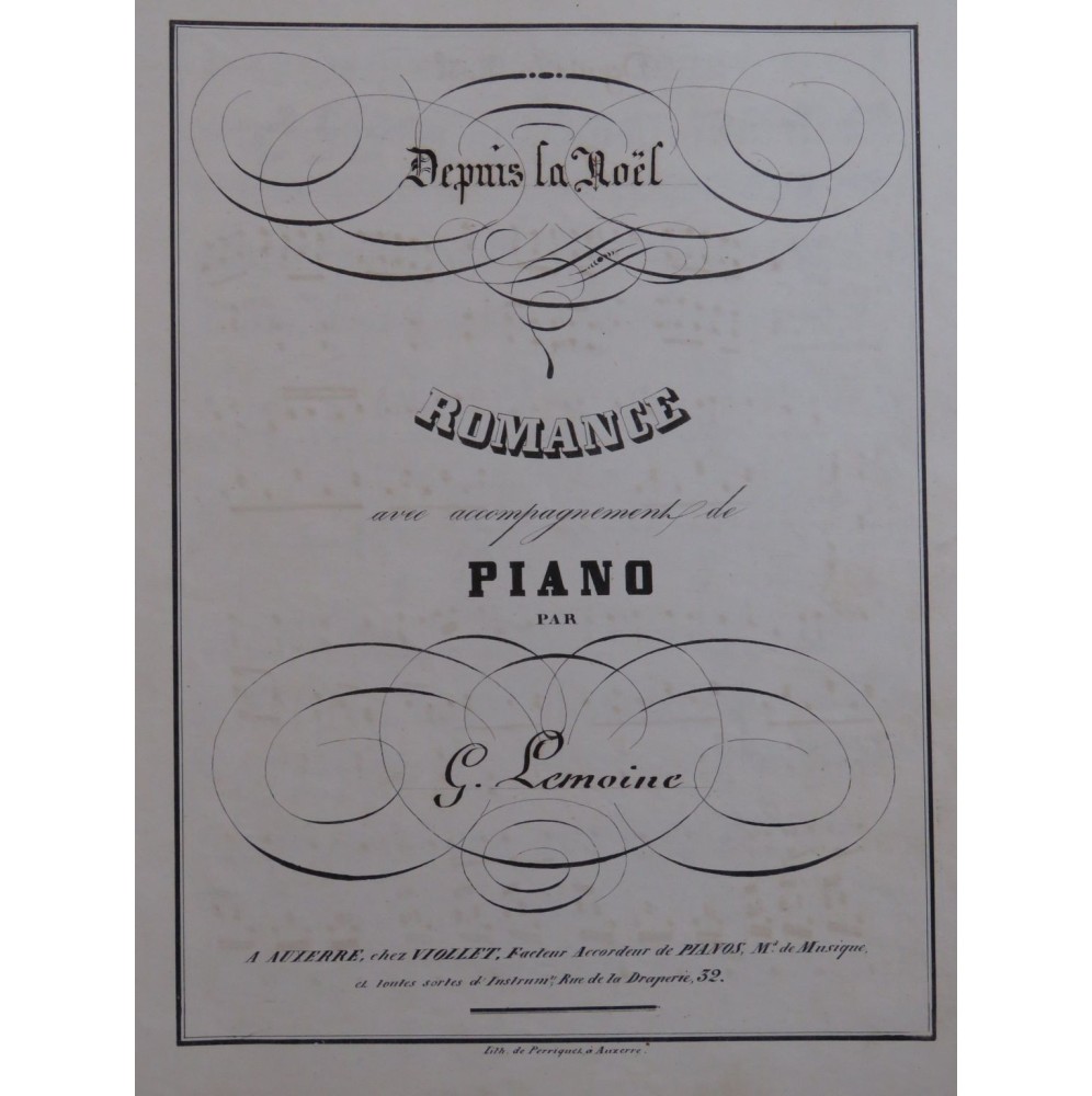 PUGET Loïsa Depuis la Noël Manuscrit Chant Piano ca1850