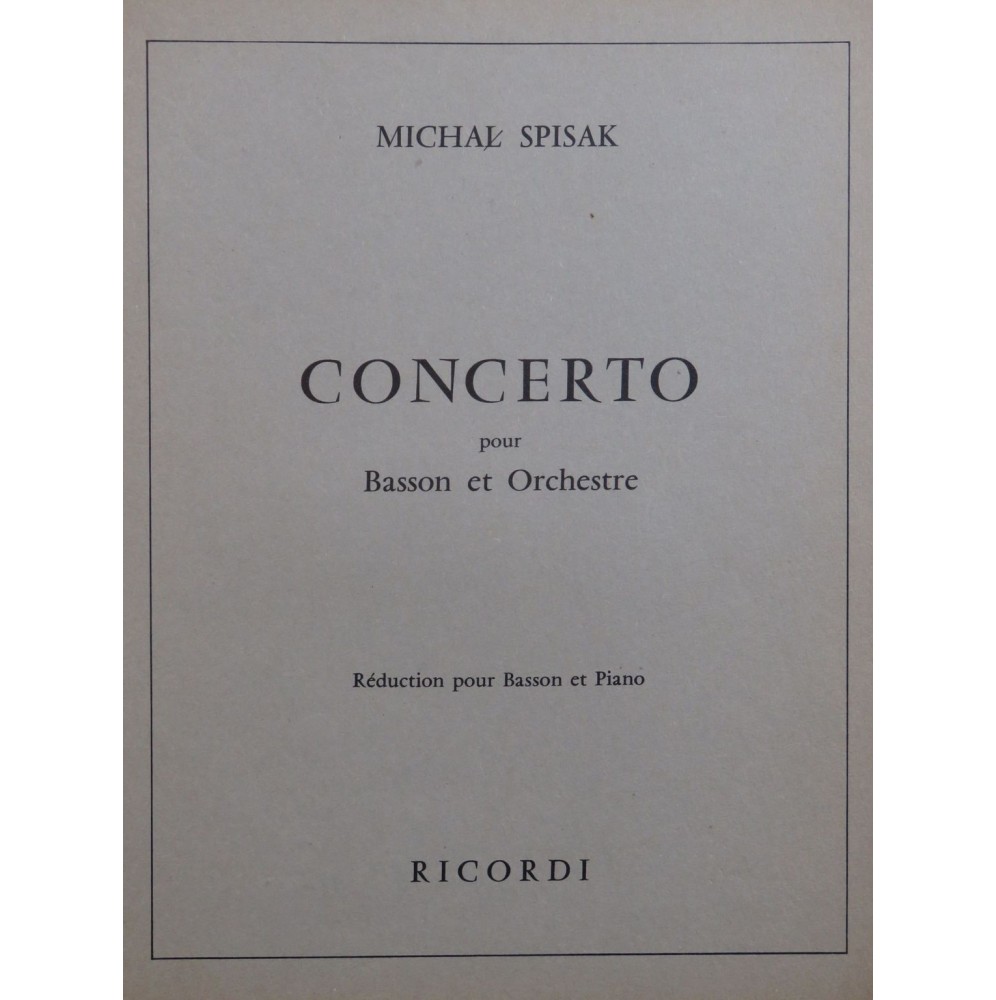 SPISAK Michal Concerto Basson Piano 1957