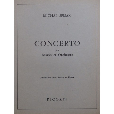 SPISAK Michal Concerto Basson Piano 1957