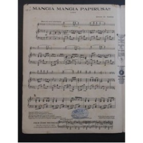DE BASSI Arturo Mangia Mangia Papirusa !! Tango Piano 1922