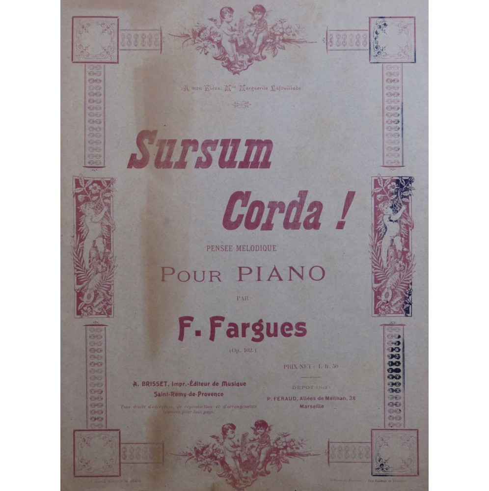 FARGUES François Sursum Corda Piano
