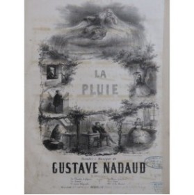 NADAUD Gustave La Pluie Chant Piano ca1850