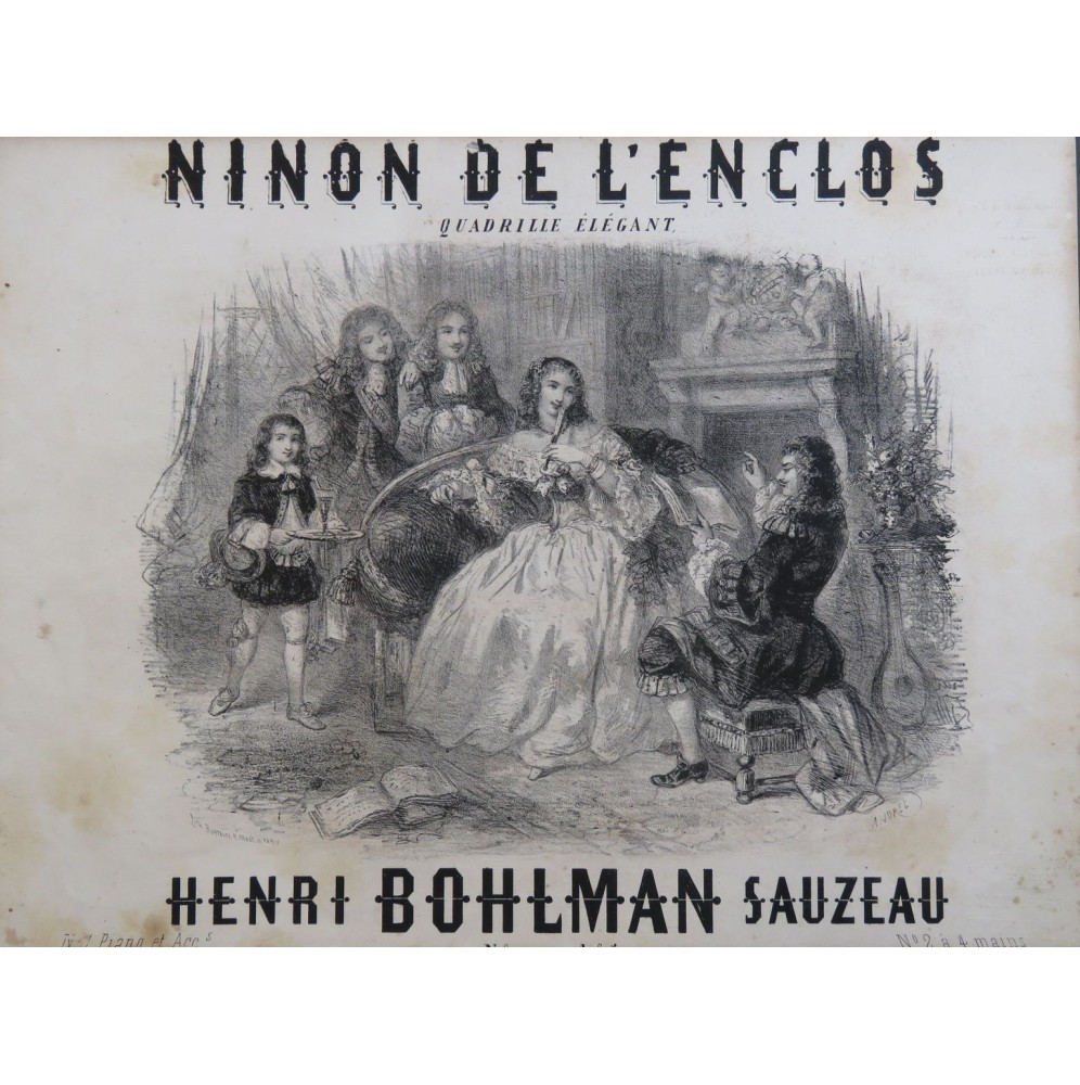 BOHLMAN SAUZEAU Henri Ninon de l'Enclos Piano ca1850