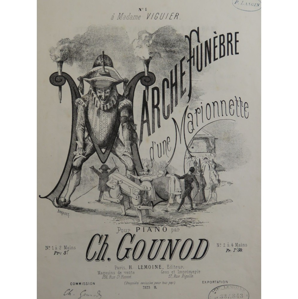 GOUNOD Charles Marche Funèbre d'une Marionnette Piano 1874