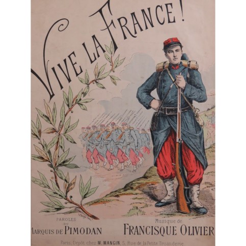 OLIVIER Francisque Vive la France Chant Piano XIXe