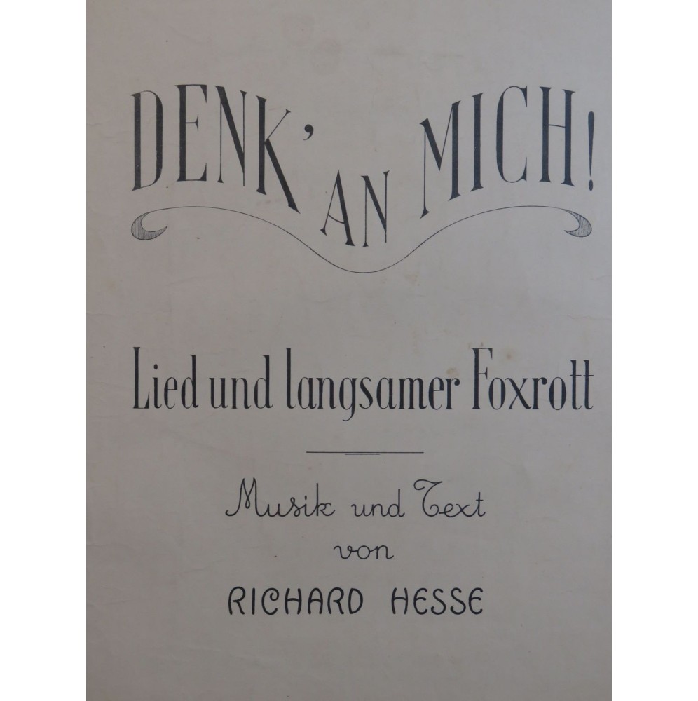 HESSE Richard Denk' An Mich ! Chant Piano