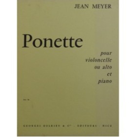 MEYER Jean Ponette Piano Alto ou Violoncelle 1967