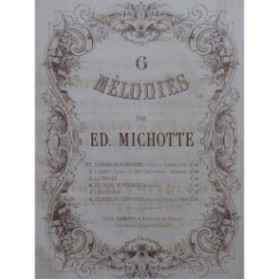 MICHOTTE Ed. Le Chant du Pêcheur Chant Piano XIXe siècle