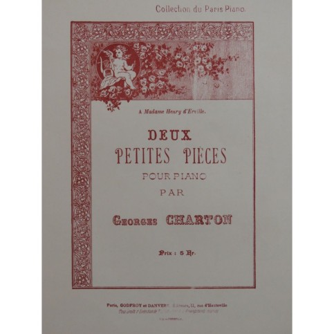 CHARTON Georges Deux Petites Pièces Piano