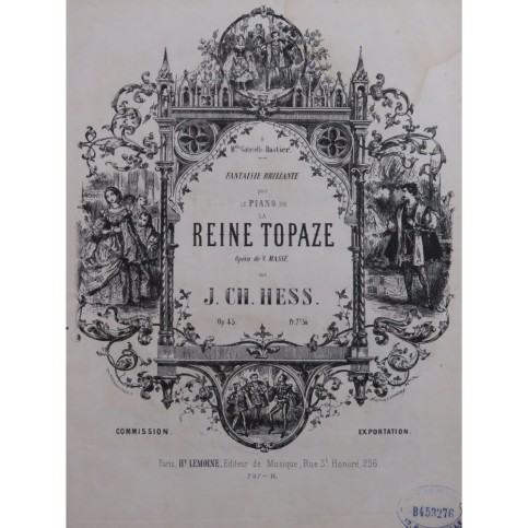 HESS J. CH. La Reine Topaze op 45 Piano ca1860