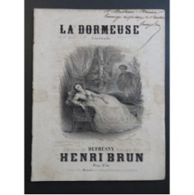 BRUN Henri La Dormeuse Sérénade Dédicace Chant Piano ca1850