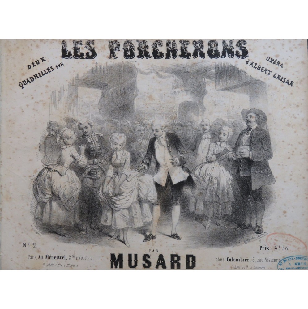 MUSARD P. Les Porcherons Quadrille No 2 Piano ca1850