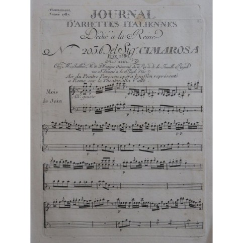 CIMAROSA Domenico Le Dame Parigine Chant Orchestre 1787