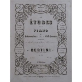 BERTINI Henri 25 Etudes op 32 2e Livre Piano ca1845