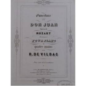 MOZART W. A. Don Juan Ouverture Piano 4 mains ca1860