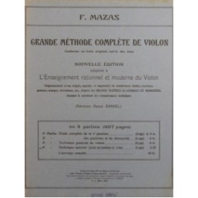 MAZAS F. Grande Méthode Complète de Violon 4ème Partie Violon