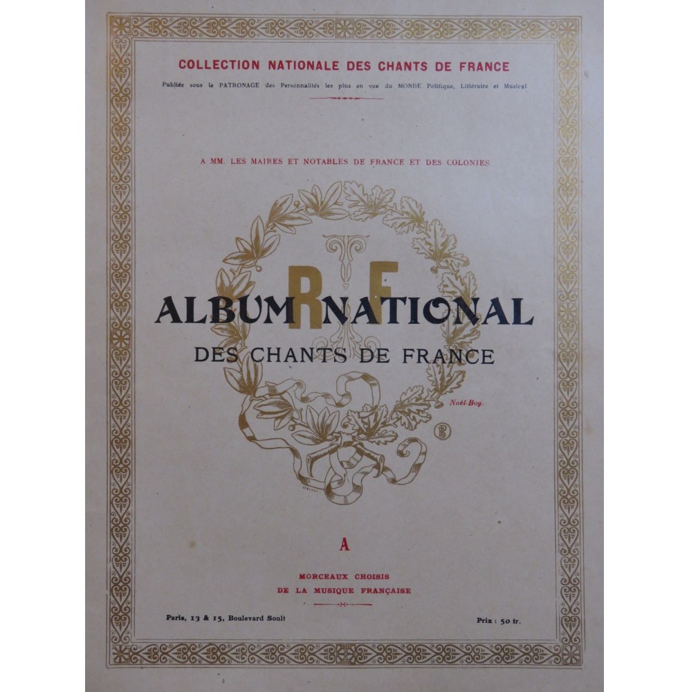 Album National des Chants de France Morceaux Choisis Chant Piano