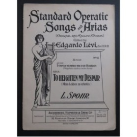 SPOHR Louis Azor and Zemira Recit et Aria Chant Piano 1909