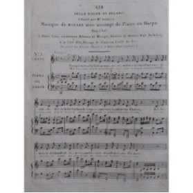 MOZART W. A. Air dellle Nozze di Figaro Chant Piano ou Harpe ca1800