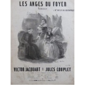 COUPLET Jules Les Anges du Foyer Chant Piano ca1850