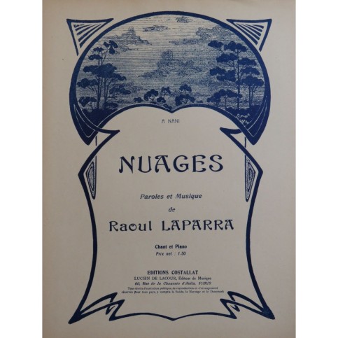 LAPARRA Raoul Nuages Chant Piano