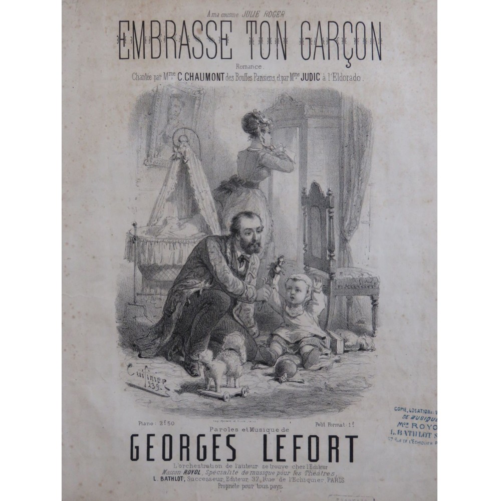 LEFORT Georges Embrasse ton Garçon Chant Piano ca1870