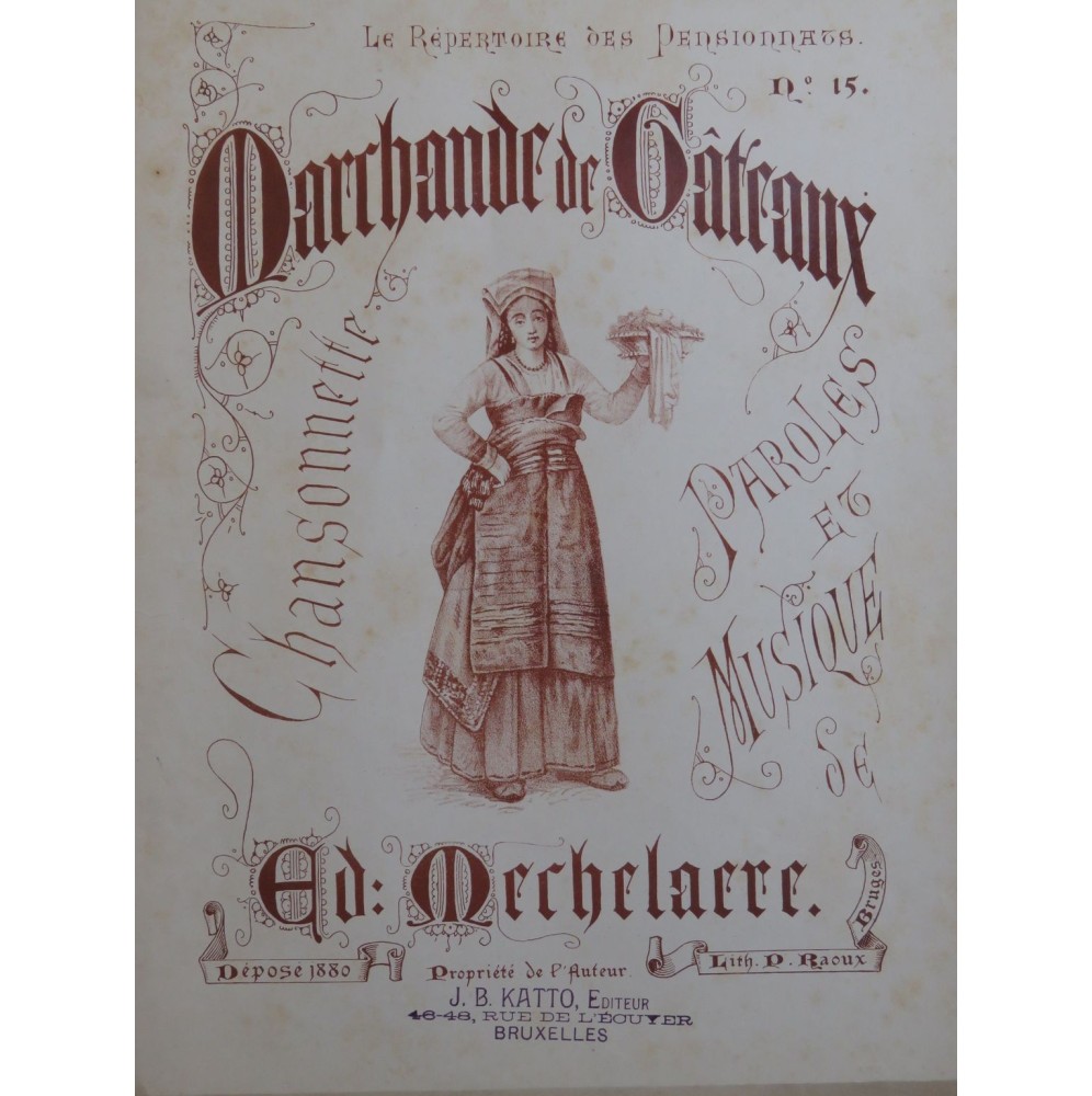 MECHELARRE Ed. Marchande de Gâteaux Chant Piano XIXe siècle