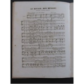 HENRION Paul Au Rivage, Bon Ménage ! Duettino Chant Piano ca1860
