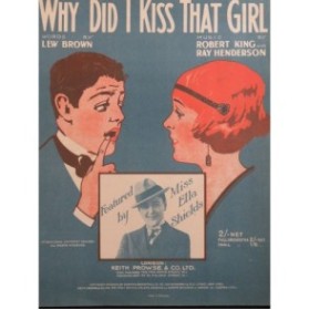 KING Robert HENDERSON Ray Why did i Kiss that Girl ? Chant Piano 1924