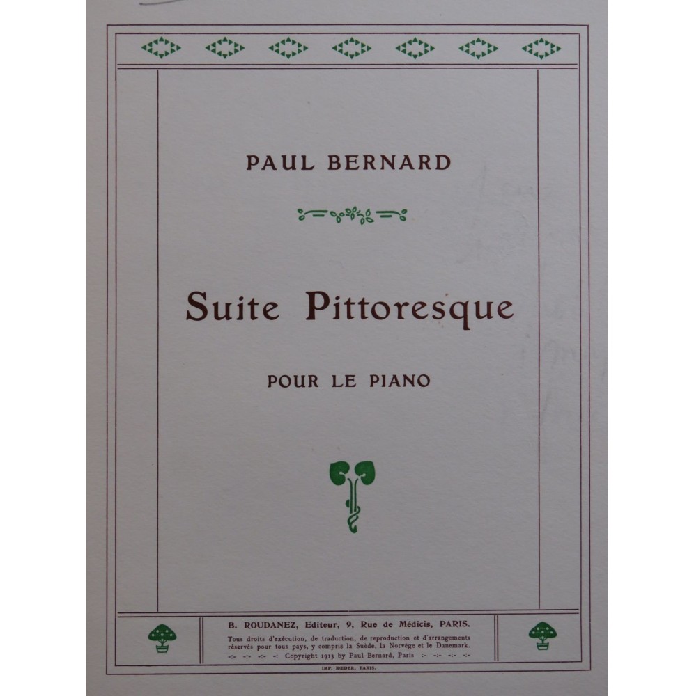 BERNARD Paul Suite Pittoresque No 2 Piano