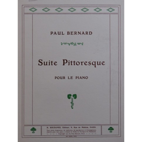 BERNARD Paul Suite Pittoresque No 2 Piano
