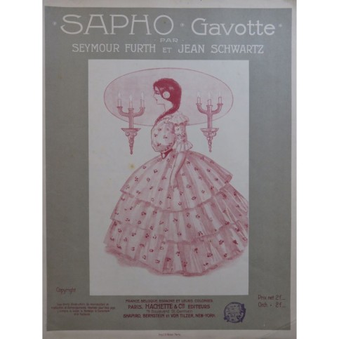 FURTH Seymour SCHWARTZ Jean Sapho Gavotte Piano 1900