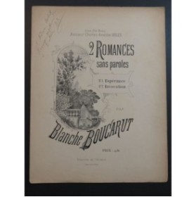 BOUCARUT Blanche 2 Romances sans paroles Dédicace Chant Piano ca1895