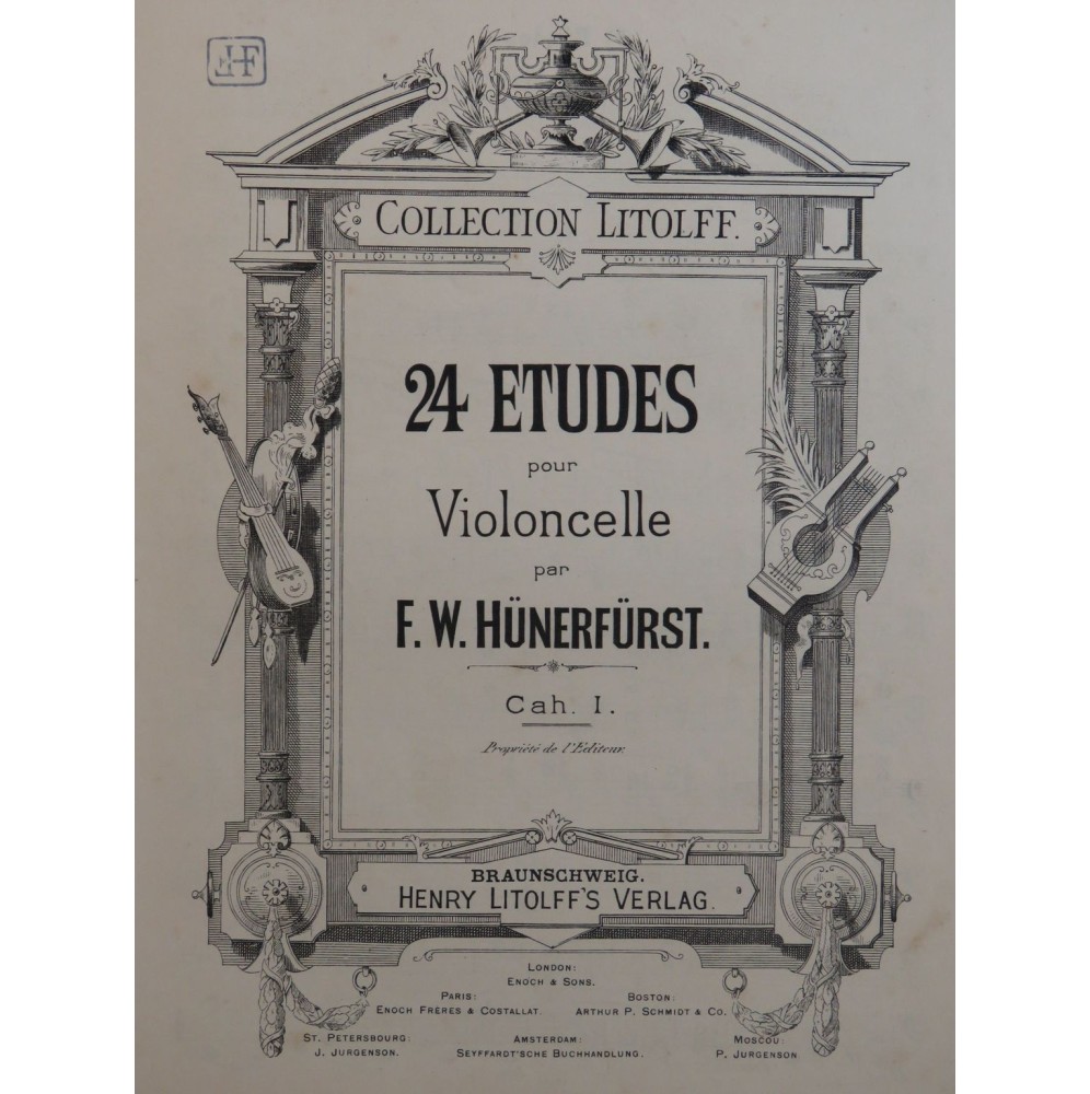 HÜNERFÜRST F. W. 24 Etudes Cahier No 1 Violoncelle