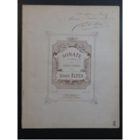 ALTÈS Ernest Sonate en Fa mineur Dédicace Piano Violon ca1890