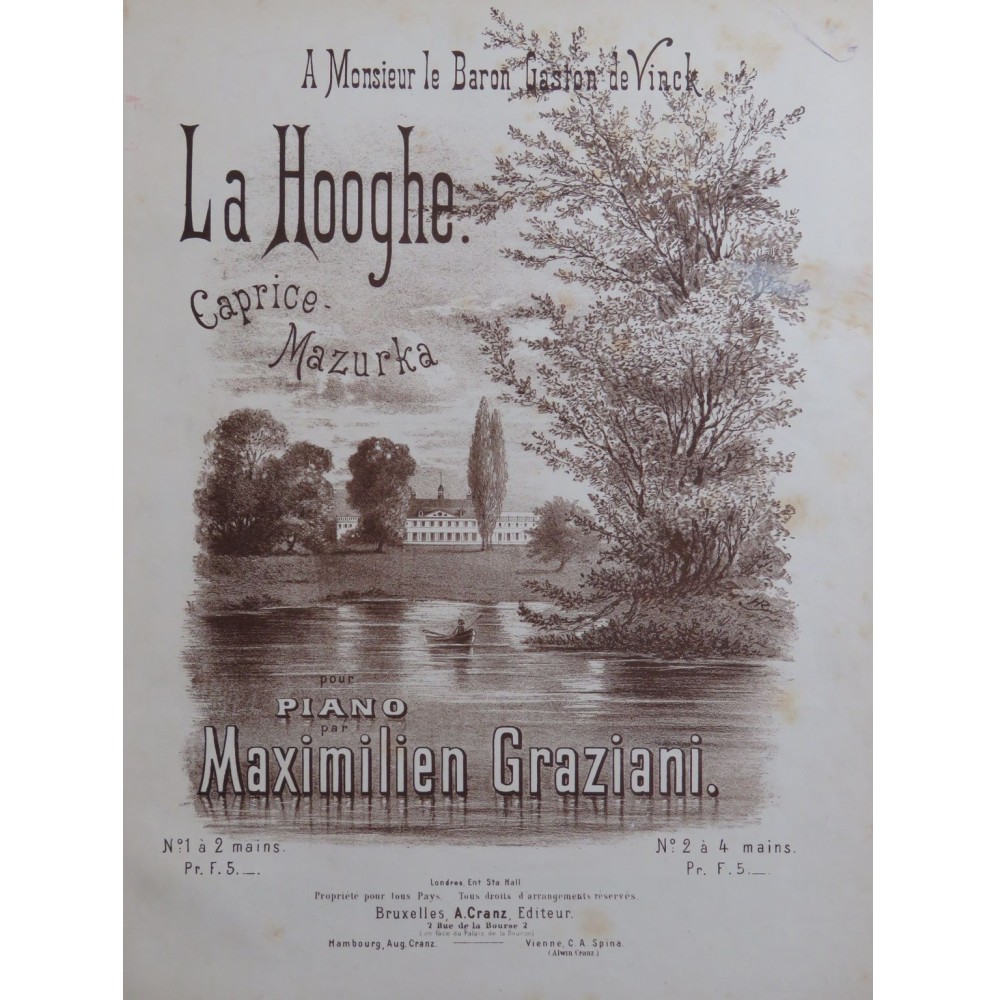 GRAZIANI Maximilien La Hooghe Caprice Mazurka Piano 4 mains ca1900