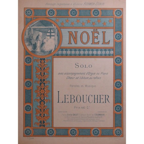 LEBOUCHER Noël Chant Orgue ou Piano ca1899