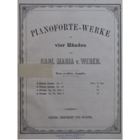WEBER 6 Pièces Faciles op 3 Piano 4 Mains XIXe