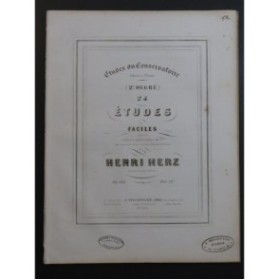 HERZ Henri 24 Études Faciles op 152 Piano ca1845