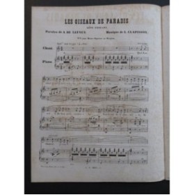 CLAPISSON Louis Les Oiseaux de Paradis Chant Piano ca1840