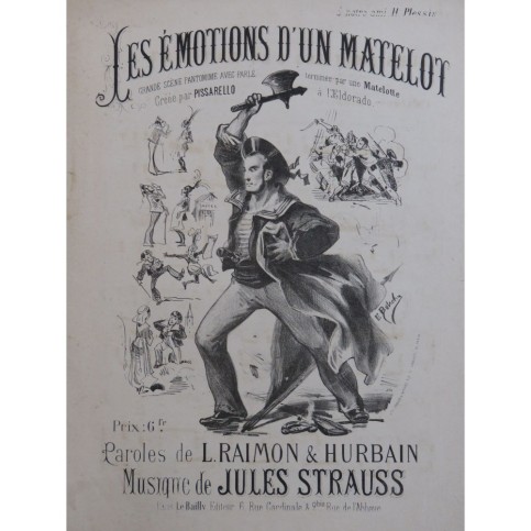 STRAUSS Jules Les Émotions d'un Matelot Chant Piano ca1880
